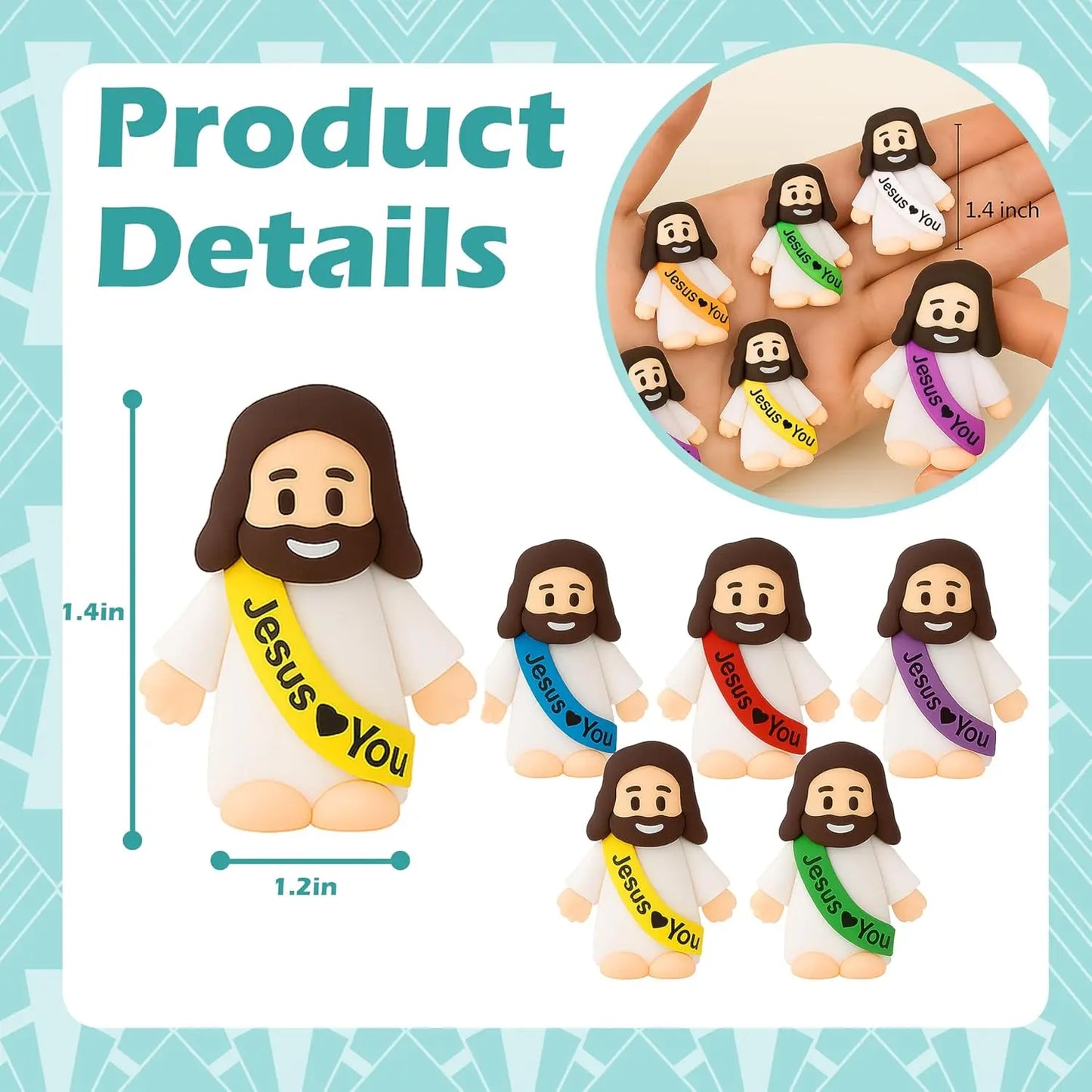 100 Pcs Plastic Mini Jesus Figurines Bulk - Religious Collectibles, Religious Decorations for Nativity, Altars, Spiritual Gift & Prayer Blessings