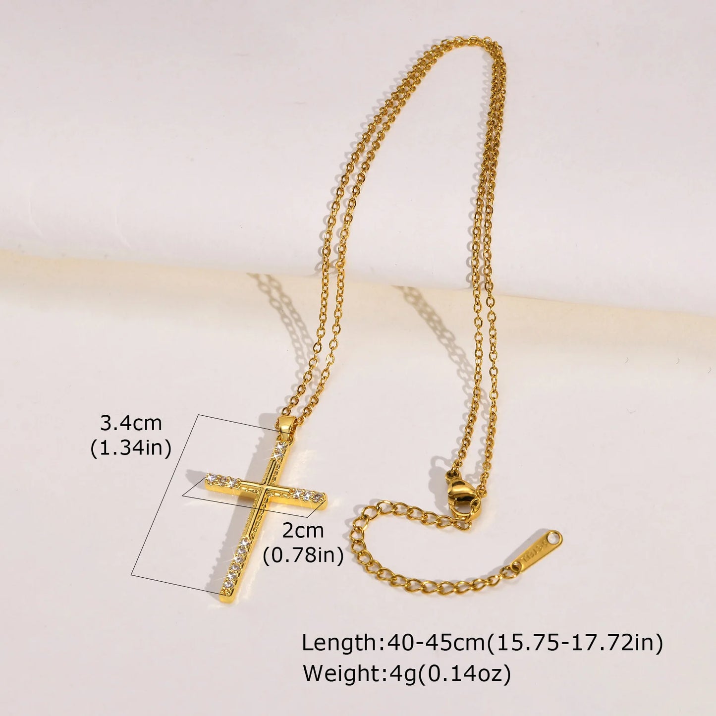 Christian Religion Necklaces for Women Men, Zircon Cross Pendant Charm Necklace, Classic Gold Plated Jewelry