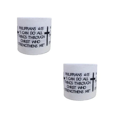 2Pcs Christian Athletic Tape 2IN X 23FT Cotton White Sports Tape | Cross Wrist Tape with Bible Verse Religious Christian Gifts for Men Women