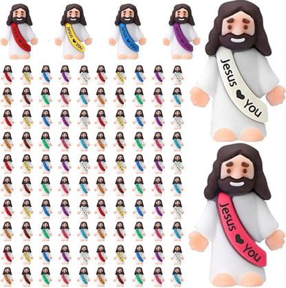 Little Jesus Figures, Mini Jesus Figurines, Miniature Figurines to Hide and Seek Religious Gifts for Easter Egg Stuffers
