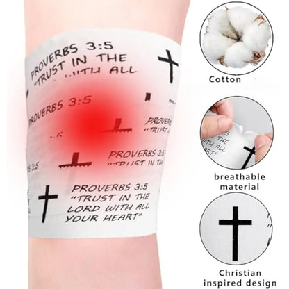 2Pcs Christian Athletic Tape 2IN X 23FT Cotton White Sports Tape | Cross Wrist Tape with Bible Verse Religious Christian Gifts for Men Women