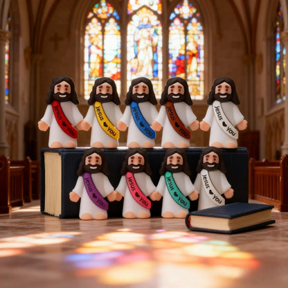 10 Little Jesus Figures, Mini Figurines Lot Bulk Tiny Loves You Figure VBS Bible