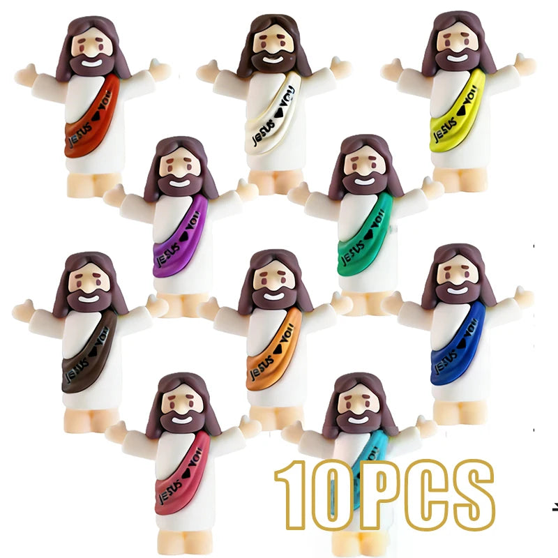 10-50PC Mini Jesus Statue Set Decor Easter Cartoon Jesus Toys Festive Party Scene Decor Room Tabletop Figurines Easter Gifts