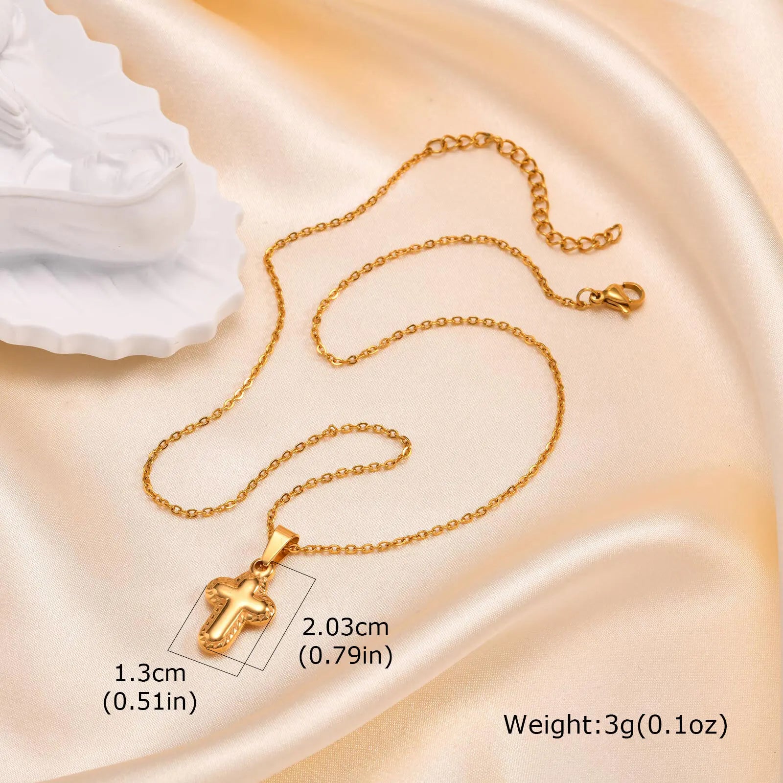 Christian Religion Necklaces for Women Men, Zircon Cross Pendant Charm Necklace, Classic Gold Plated Jewelry