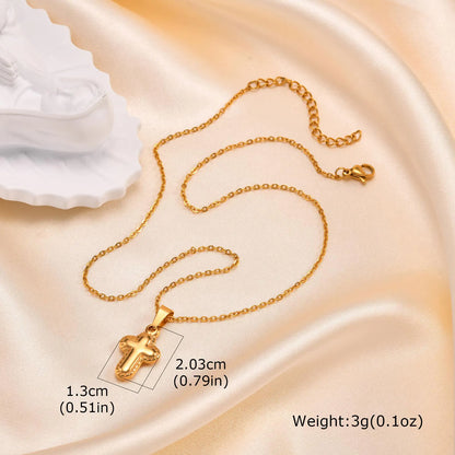 Christian Religion Necklaces for Women Men, Zircon Cross Pendant Charm Necklace, Classic Gold Plated Jewelry