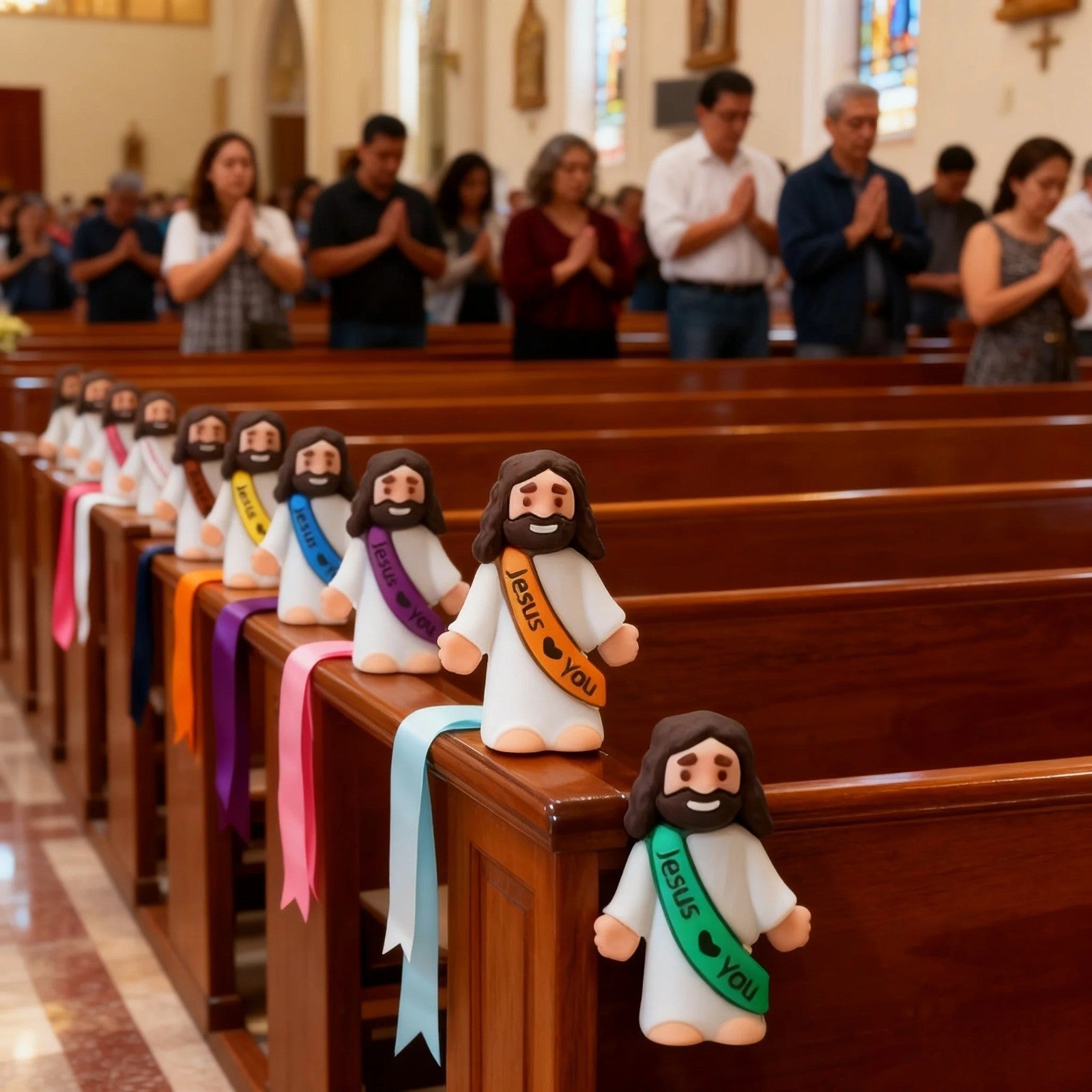 10 Little Jesus Figures, Mini Figurines Lot Bulk Tiny Loves You Figure VBS Bible