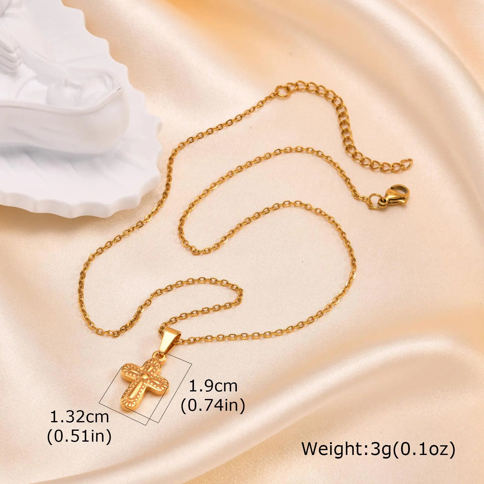 Christian Religion Necklaces for Women Men, Zircon Cross Pendant Charm Necklace, Classic Gold Plated Jewelry