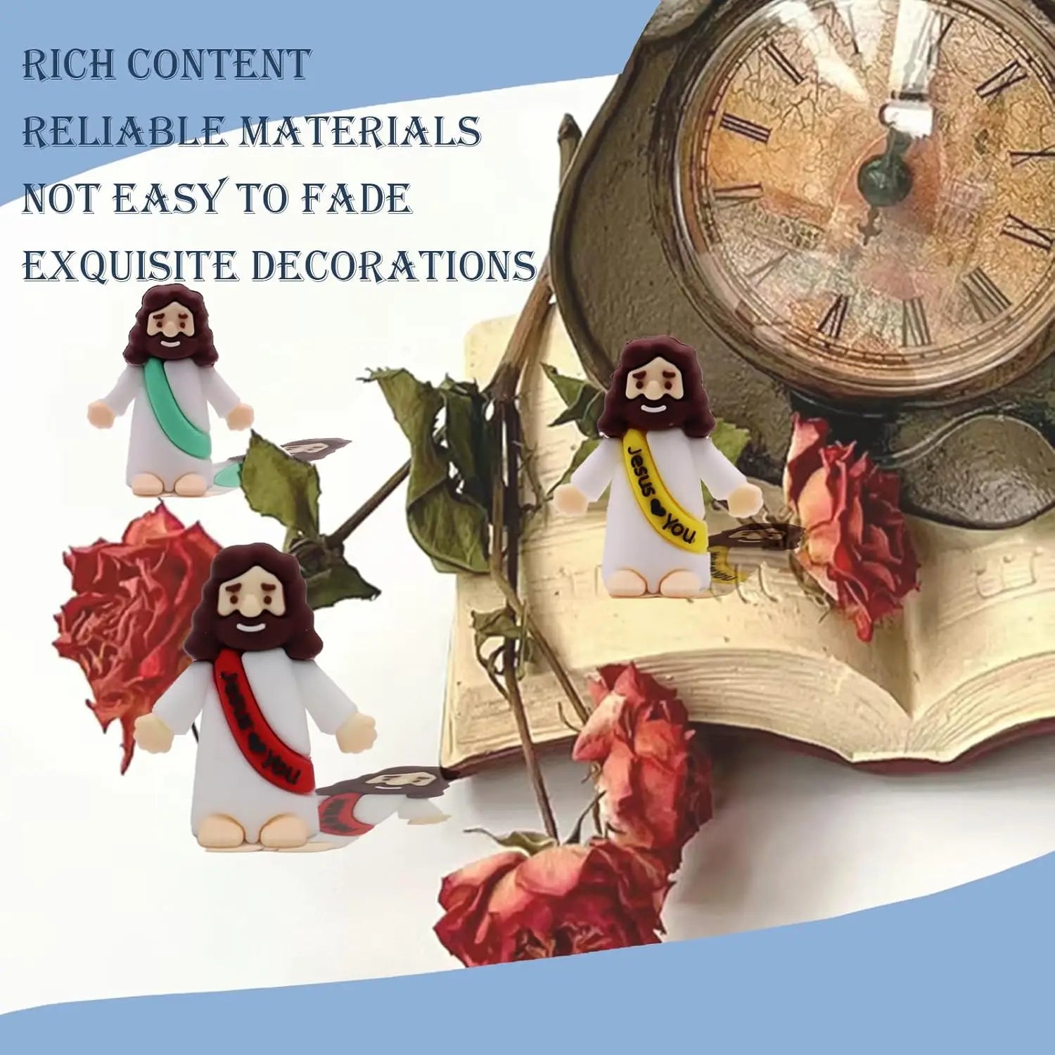 Little Jesus Figures, Mini Jesus Figurines, Miniature Figurines to Hide and Seek Religious Gifts for Easter Egg Stuffers