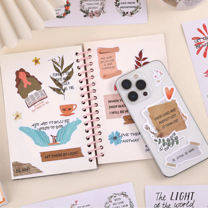 300+Pcs Christian Vinyl Stickers Kit - Water Resistant Bible Stickers, Inspirational Designs, Jesus Imagery, Enhance Bible Study, Scrapbooking Supplies, Easter Gifts for Women