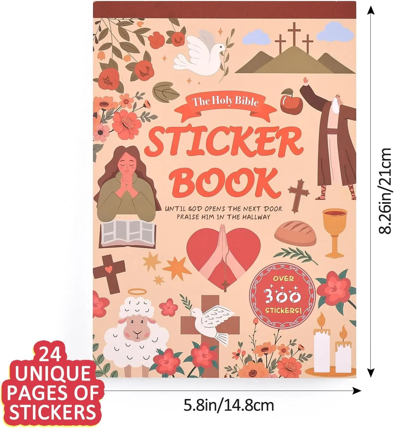 300+Pcs Christian Vinyl Stickers Kit - Water Resistant Bible Stickers, Inspirational Designs, Jesus Imagery, Enhance Bible Study, Scrapbooking Supplies, Easter Gifts for Women