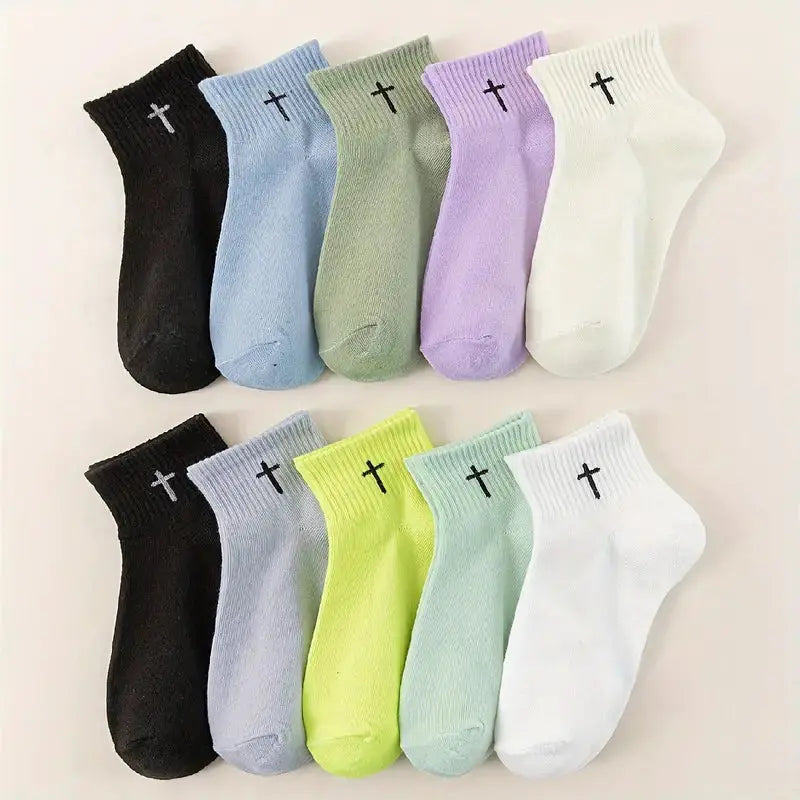 Cross Socks - Quarter Crew Christian Socks - Christian Socks - Christian Gift