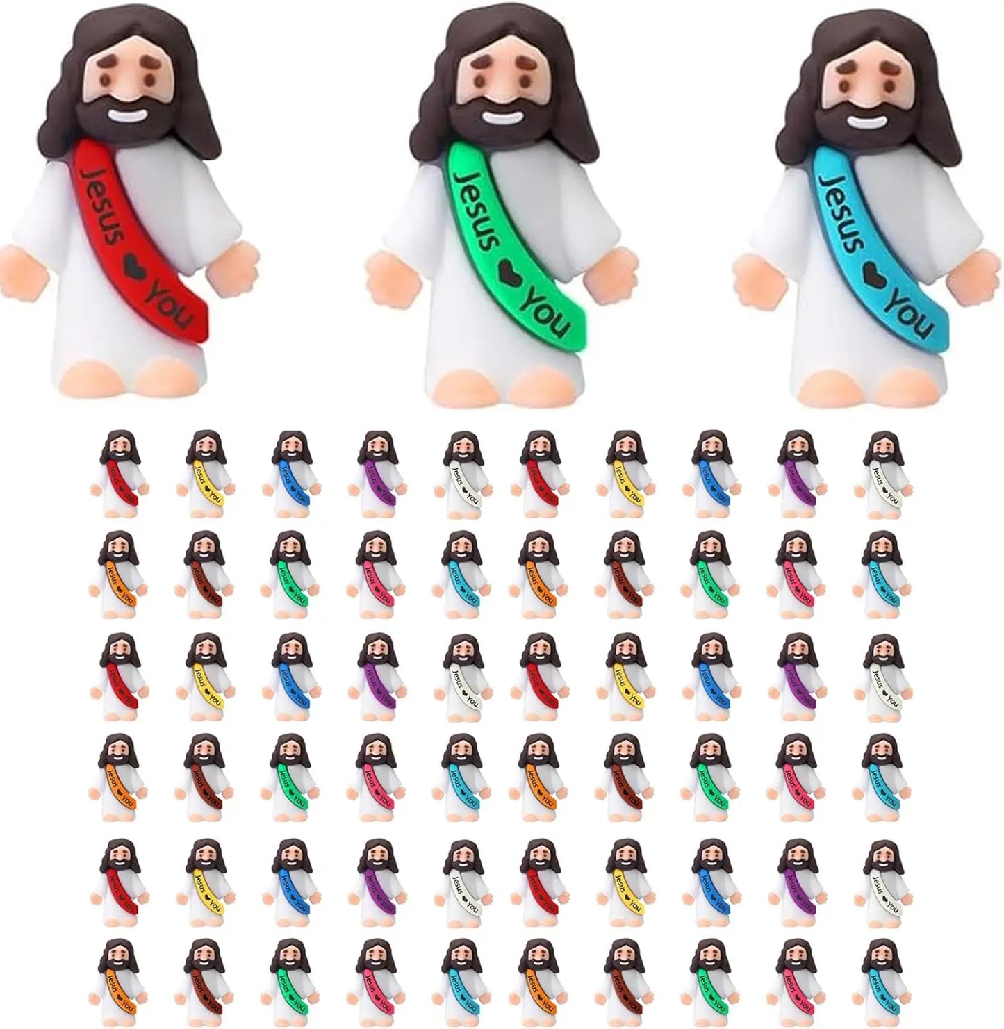 Little Jesus Figures, Mini Jesus Figurines, Miniature Figurines to Hide and Seek Religious Gifts for Easter Egg Stuffers