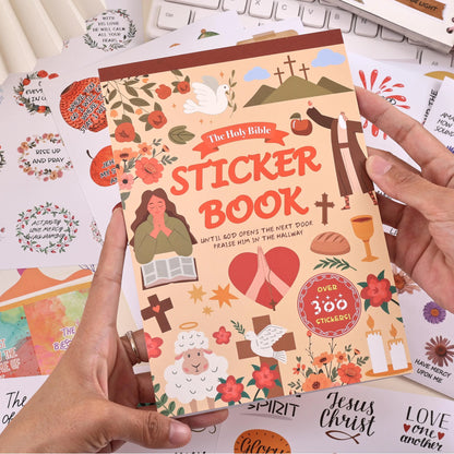 300+Pcs Christian Vinyl Stickers Kit - Water Resistant Bible Stickers, Inspirational Designs, Jesus Imagery, Enhance Bible Study, Scrapbooking Supplies, Easter Gifts for Women