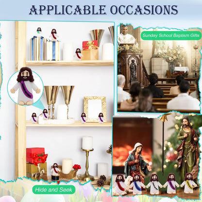 10-50PC Mini Jesus Statue Set Decor Easter Cartoon Jesus Toys Festive Party Scene Decor Room Tabletop Figurines Easter Gifts