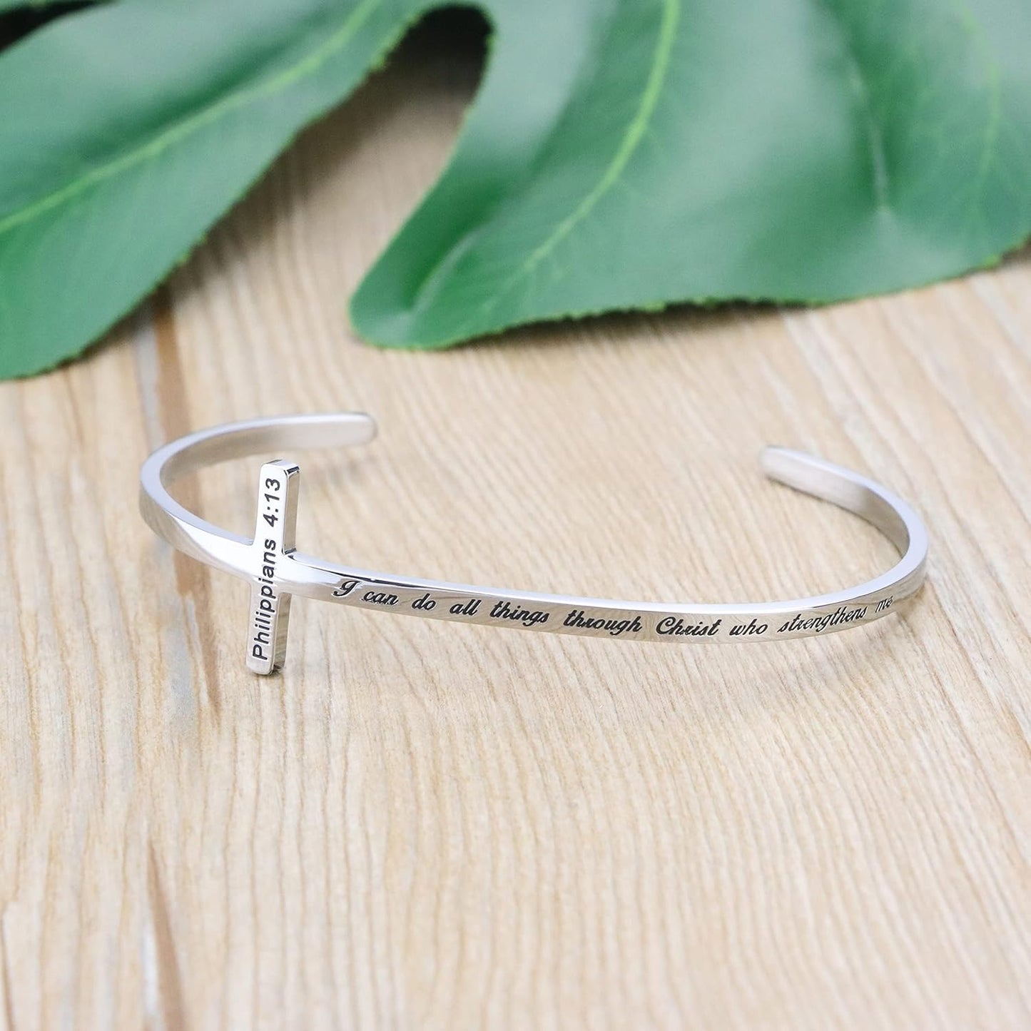 𝐂𝐫𝐨𝐬𝐬 𝐁𝐫𝐚𝐜𝐞𝐥𝐞𝐭 Religious Cuff Bangle 𝐁𝐢𝐛𝐥𝐞 𝐕𝐞𝐫𝐬𝐞 Christian Gifts Jewelry for 𝐖𝐨𝐦𝐞𝐧