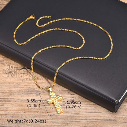 Christian Religion Necklaces for Women Men, Zircon Cross Pendant Charm Necklace, Classic Gold Plated Jewelry