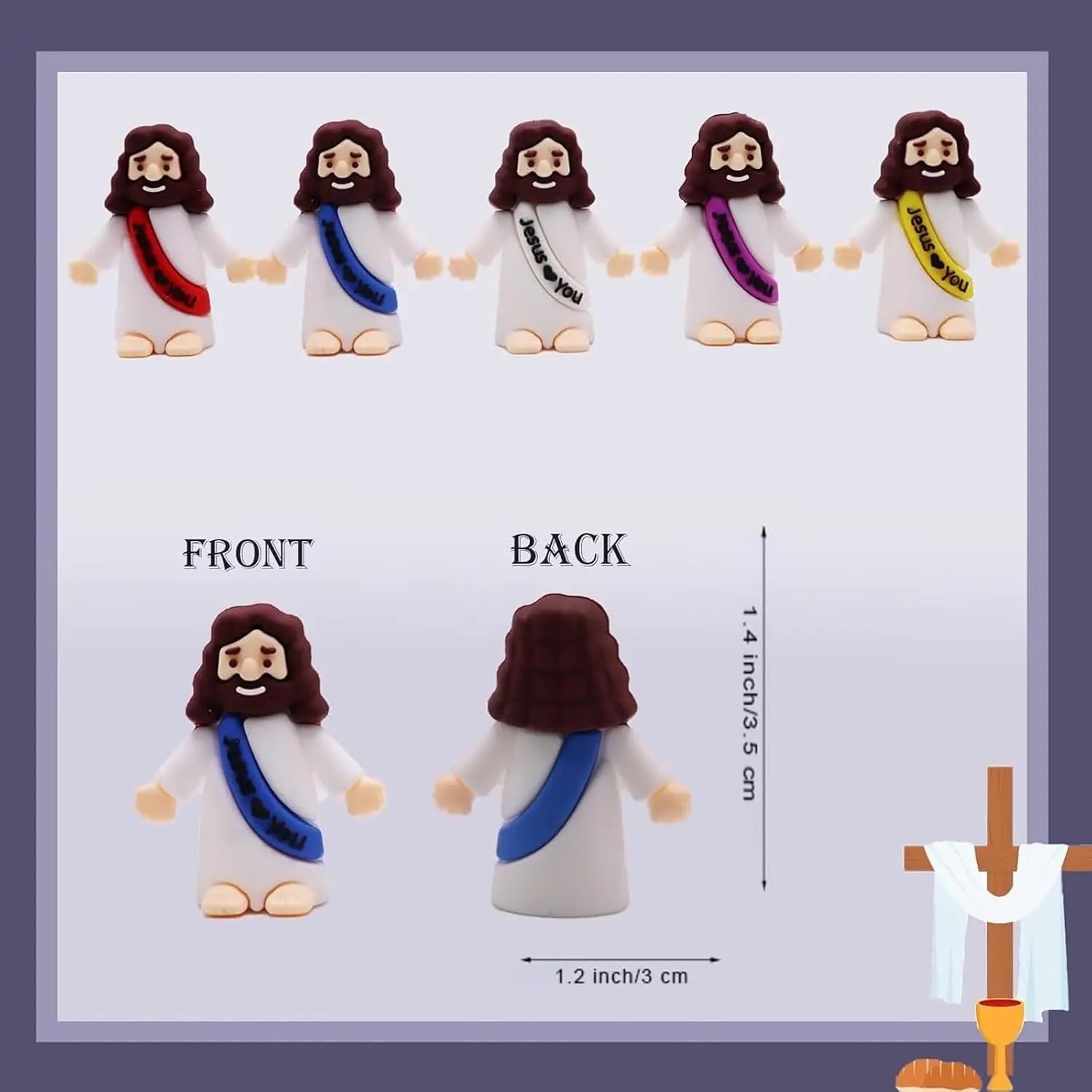 Little Jesus Figures, Mini Jesus Figurines, Miniature Figurines to Hide and Seek Religious Gifts for Easter Egg Stuffers