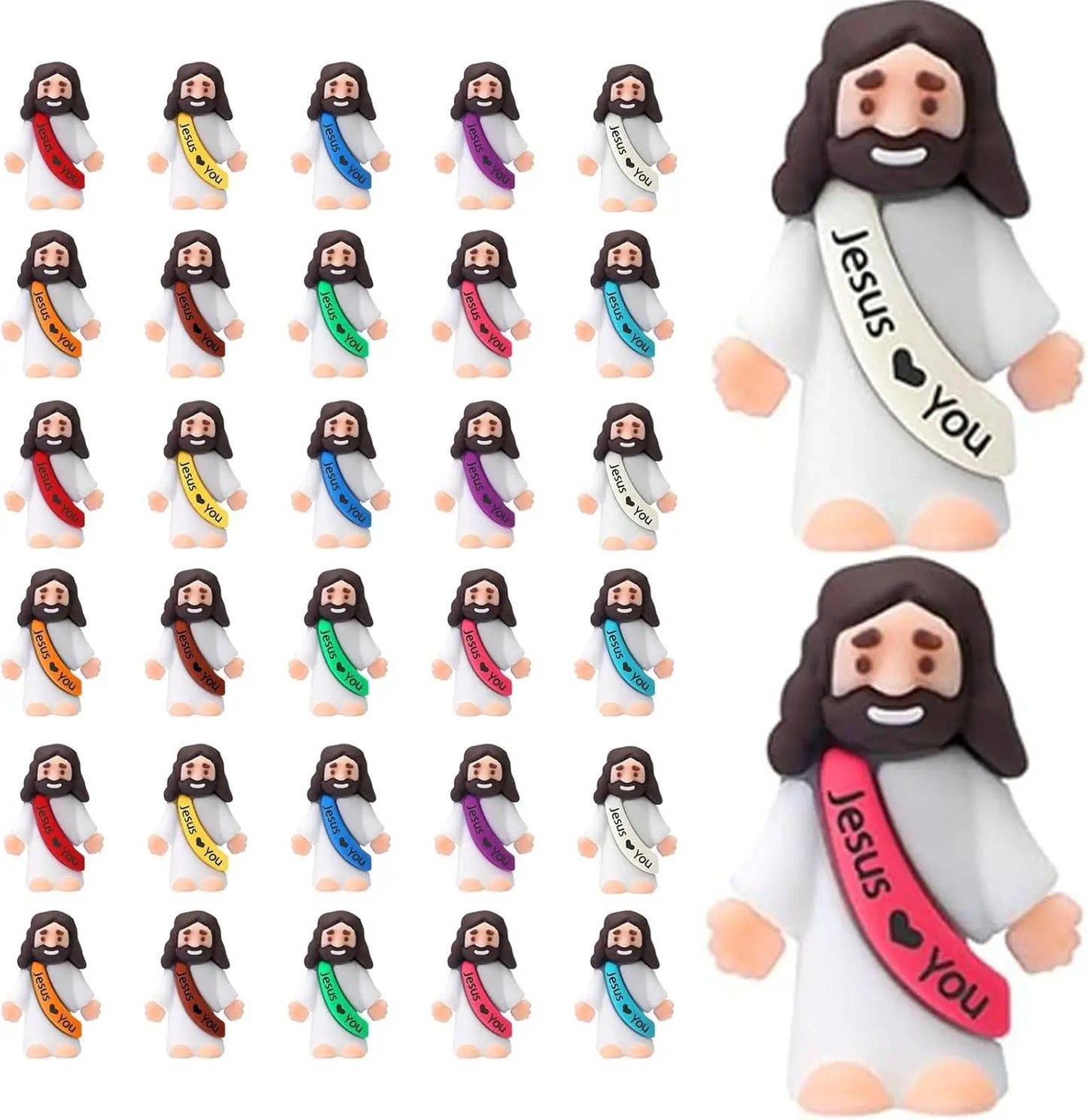 Little Jesus Figures, Mini Jesus Figurines, Miniature Figurines to Hide and Seek Religious Gifts for Easter Egg Stuffers