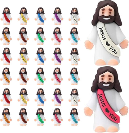 Little Jesus Figures, Mini Jesus Figurines, Miniature Figurines to Hide and Seek Religious Gifts for Easter Egg Stuffers
