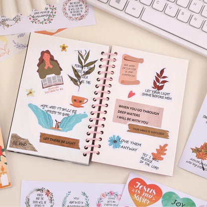 Holy Bible Die-Cut Decal Sticker Book - 300+ Inspirational Christian Faith Stickers, Scrapbook Supplies, Christian Easter Gifts for Women, for Water Bottles Laptops Journals, Express Spiritual Journey, Organize Thoughts and Feelings