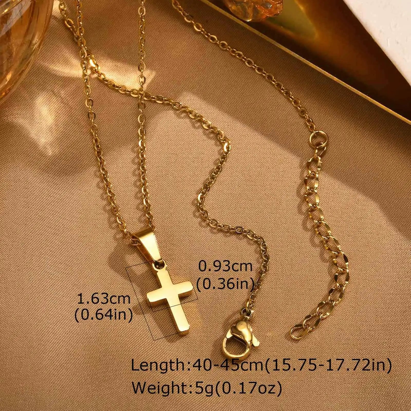 Christian Religion Necklaces for Women Men, Zircon Cross Pendant Charm Necklace, Classic Gold Plated Jewelry