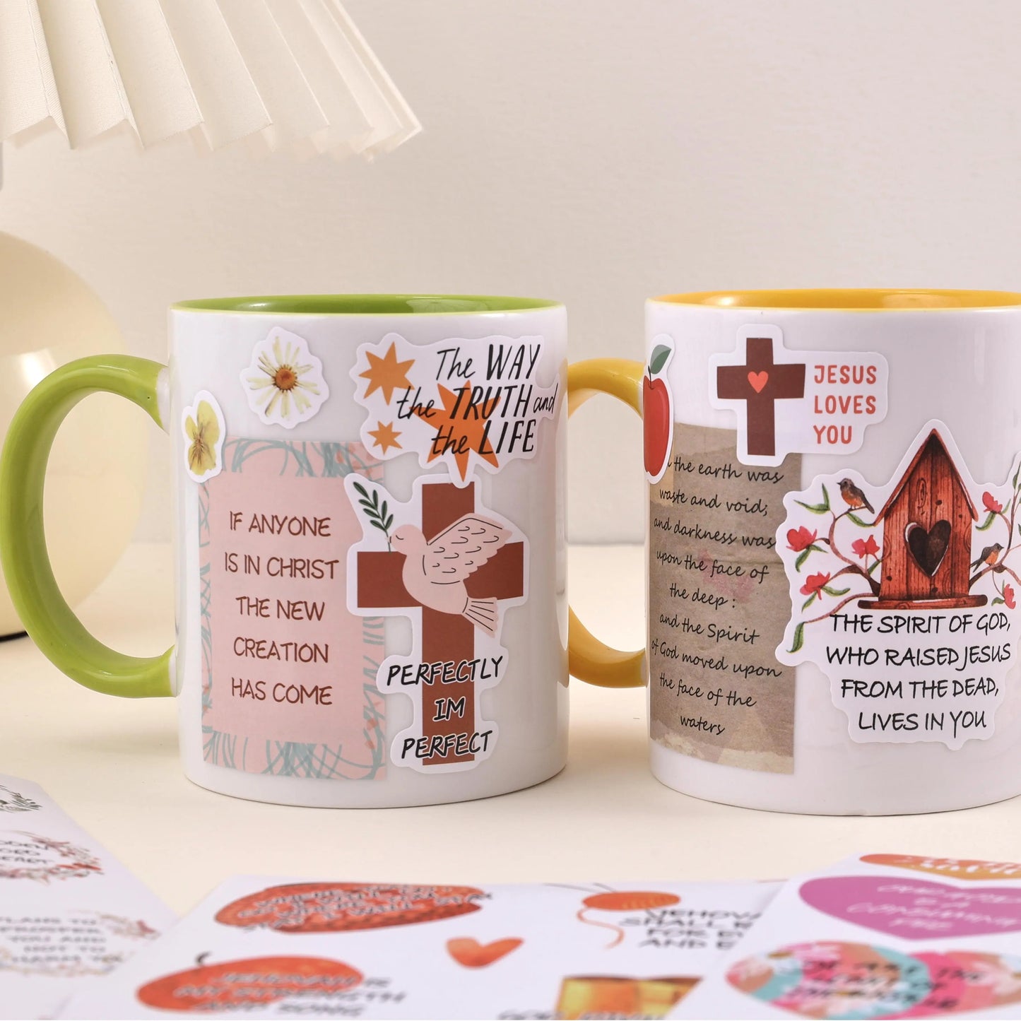 300+Pcs Christian Vinyl Stickers Kit - Water Resistant Bible Stickers, Inspirational Designs, Jesus Imagery, Enhance Bible Study, Scrapbooking Supplies, Easter Gifts for Women