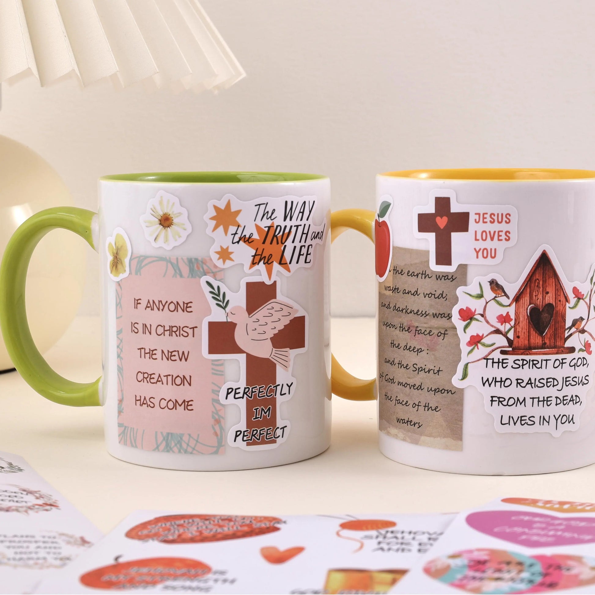 300+Pcs Christian Vinyl Stickers Kit - Water Resistant Bible Stickers, Inspirational Designs, Jesus Imagery, Enhance Bible Study, Scrapbooking Supplies, Easter Gifts for Women