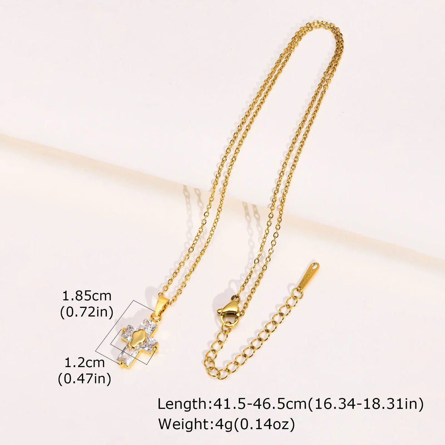 Christian Religion Necklaces for Women Men, Zircon Cross Pendant Charm Necklace, Classic Gold Plated Jewelry