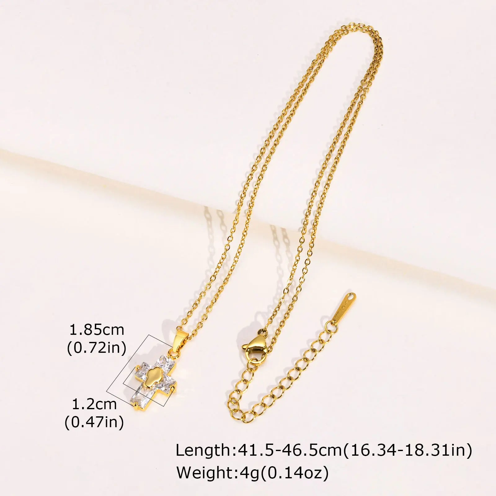 Christian Religion Necklaces for Women Men, Zircon Cross Pendant Charm Necklace, Classic Gold Plated Jewelry