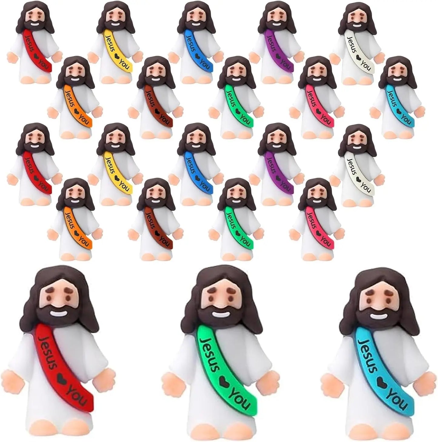 Little Jesus Figures, Mini Jesus Figurines, Miniature Figurines to Hide and Seek Religious Gifts for Easter Egg Stuffers